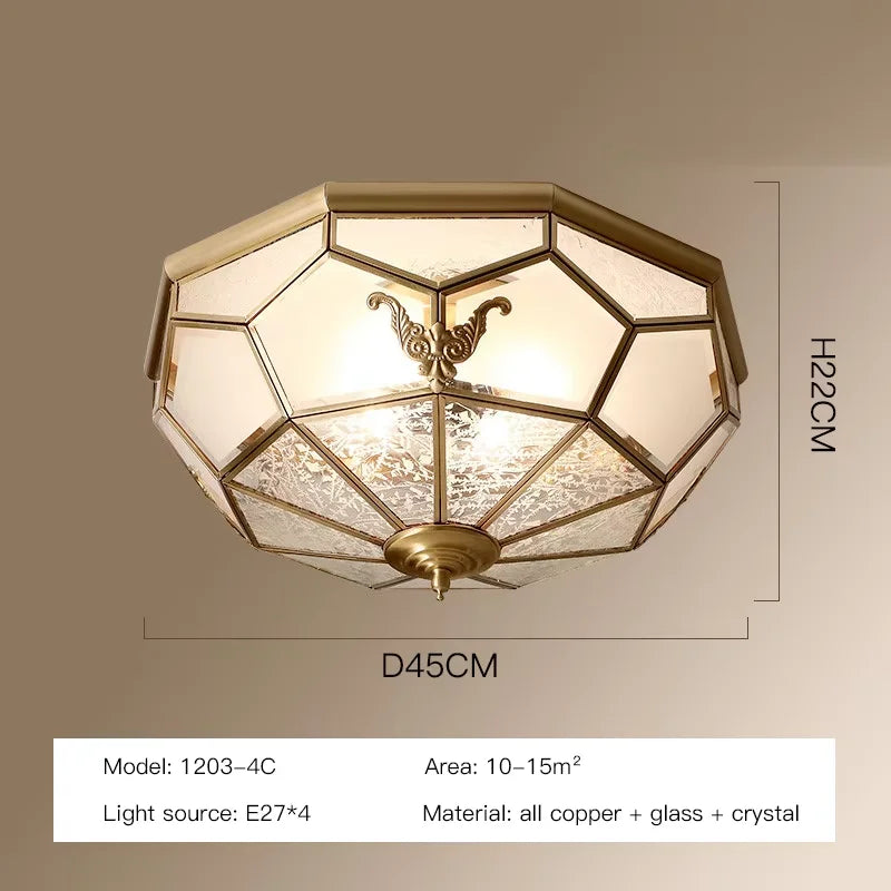 plafonnier moderne cuivre doré hexagonal transparent classique éclairage quotidien led 90 260v e27