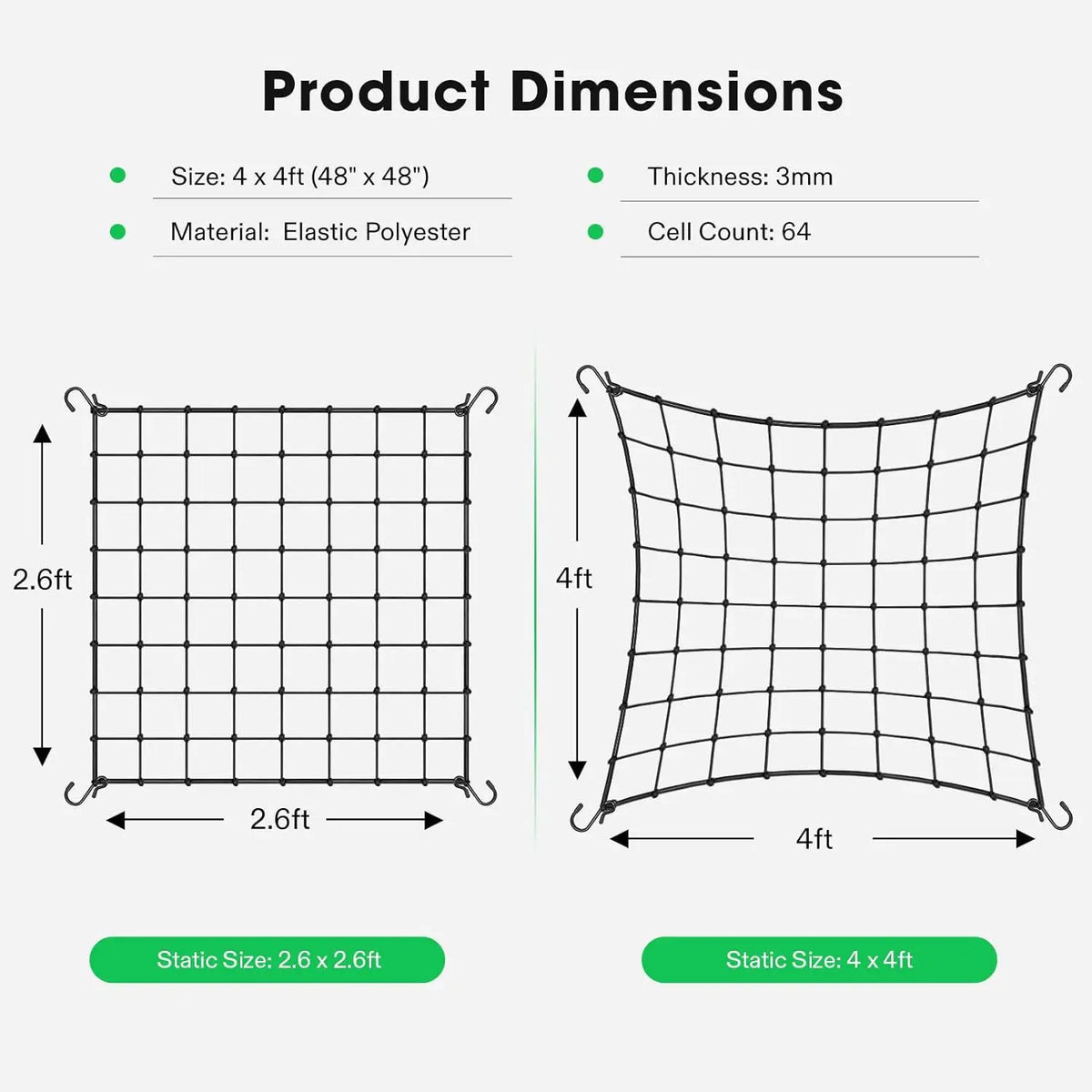 filet protection plantes noir maille régulière clips jardin élastique polyester pratique crochets support plantes