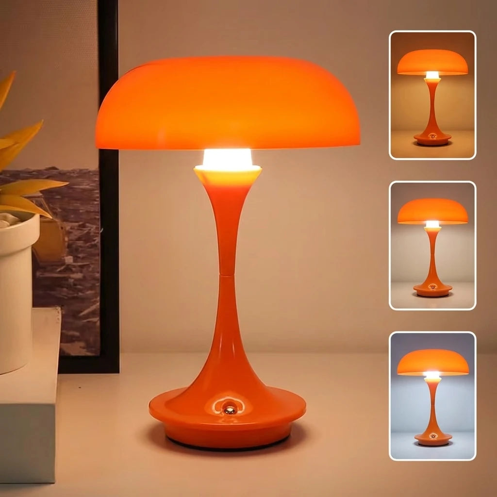 lampe moderne led couleurs réglables charge usb tactile orange sans motif