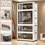 armoire modulaire empilable blanc texture bois vitrée étagères métal vêtements suspendus roulettes facile multiple