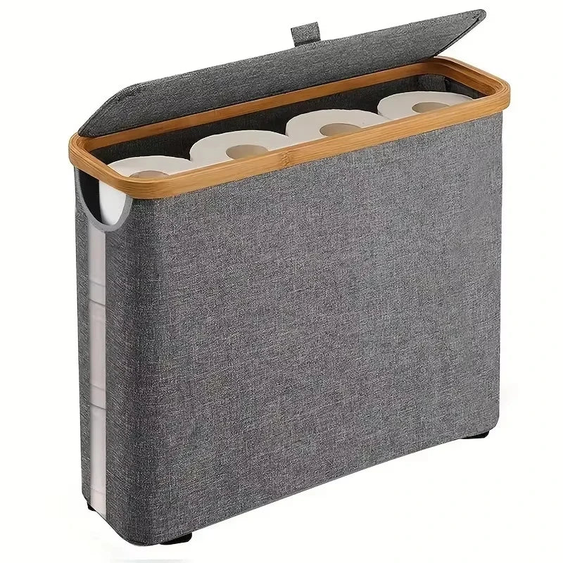 panier rangement bambou tissu oxford moderne noir blanc cassé gris bleu foncé multiple utilisation