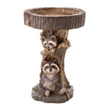 fontaine oiseaux résine texture bois brun gris naturelle animaux deco jardinextérieur