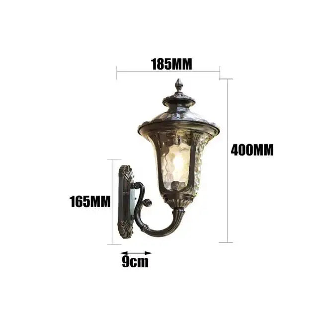 applique murale transparente vintage classique éclairage led extérieure étanche noir doré fixations écrous