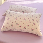housse taie d'oreiller fleurs florales polyester 48x74cm vintage couleurs pastel motifs floraux respectueux environnement