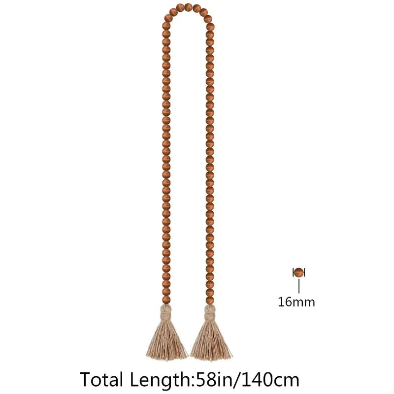 bracelet boho chic rondes tassel corde naturelle gris clair marron foncé