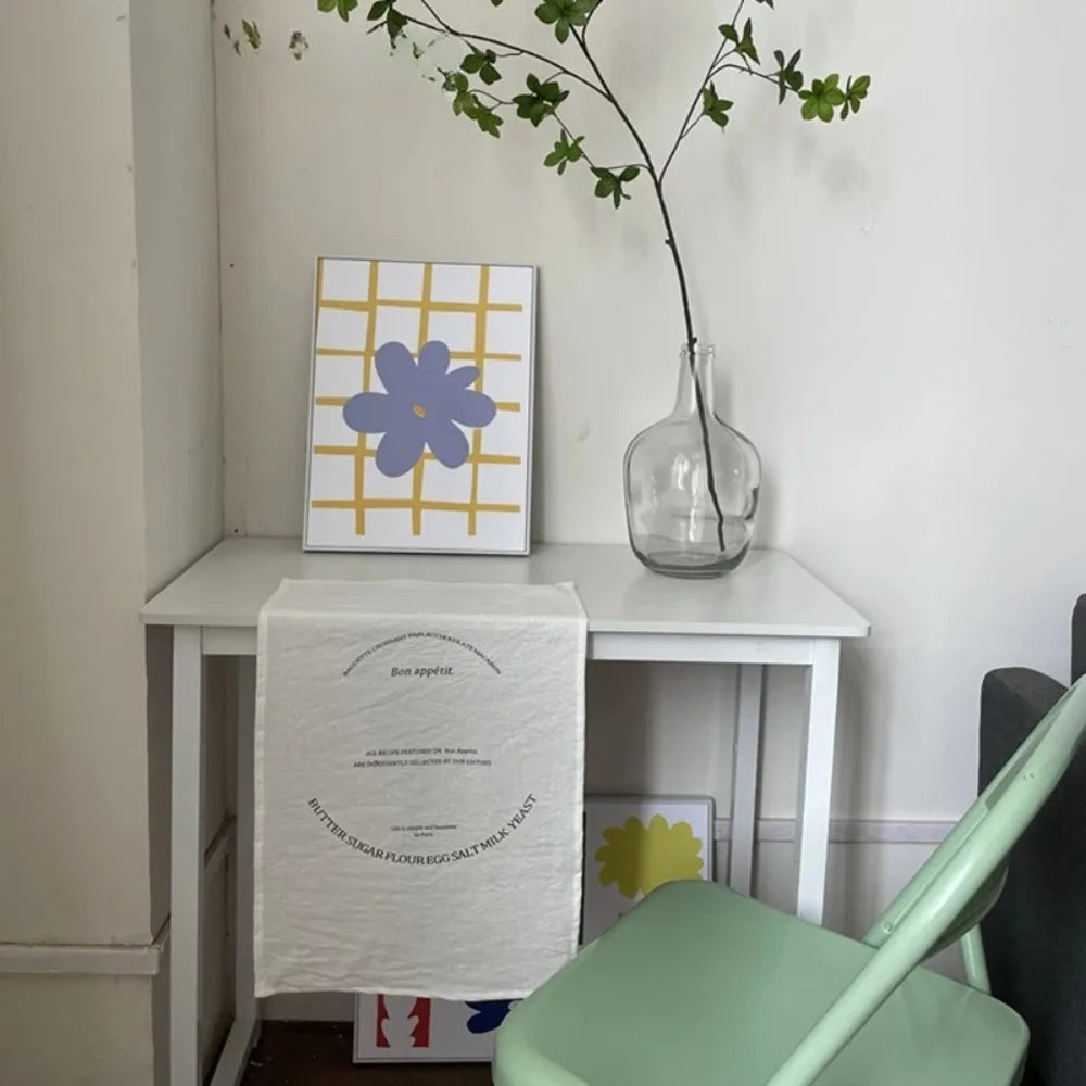 serviette table blanc imprimé phrases usage maison restaurant classic