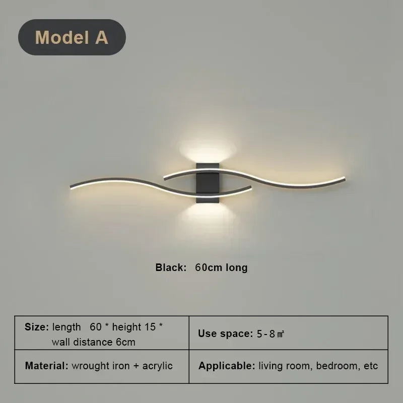 lampe murale led moderne or noir blanc minimaliste cuisine salle manger