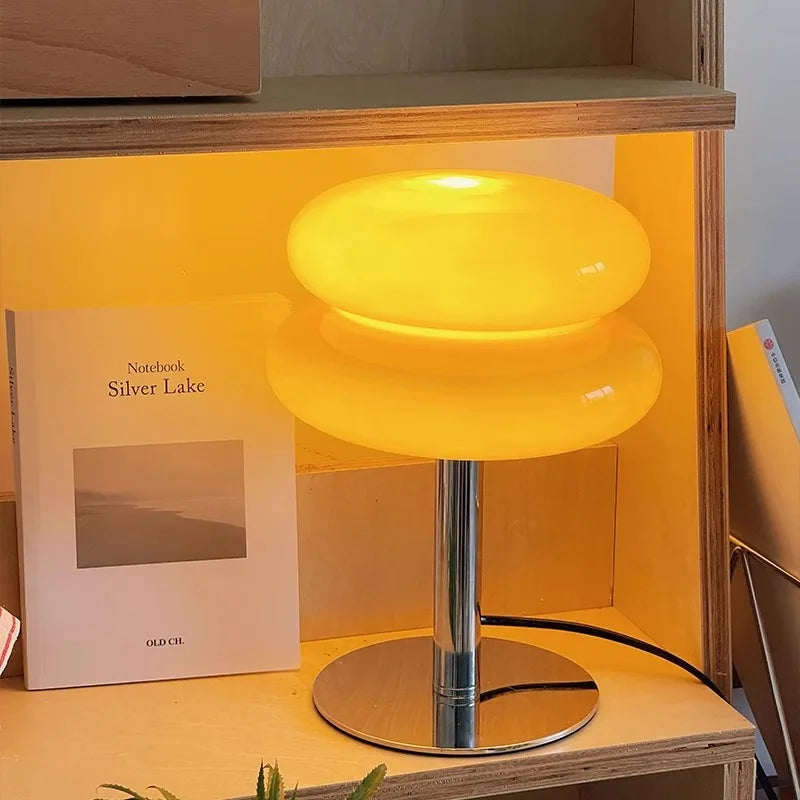 lampe table moderne jaune brillante chambre coucher veilleuse 6w 10w led opaque