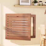 radiateur mural bois naturel moderne rayures horizontales salon appartement chic