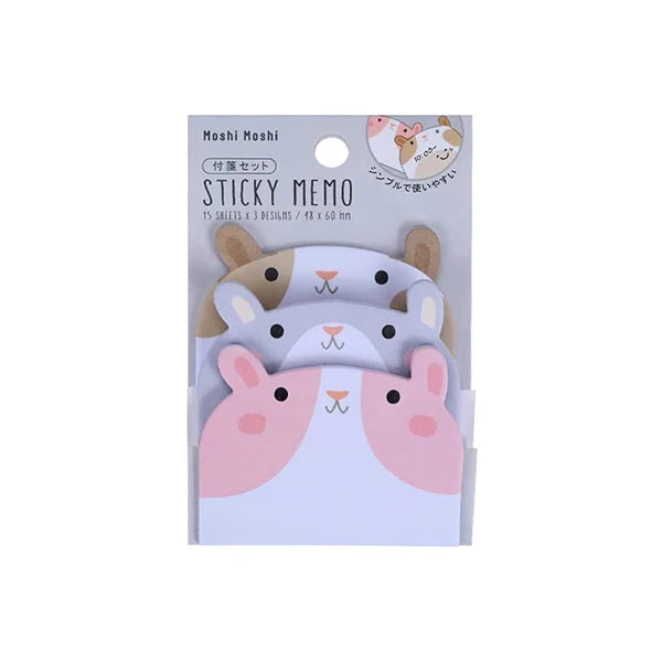 post it autocollants animaux mignons kawaii 45 feuilles rose gris beige bleu clair