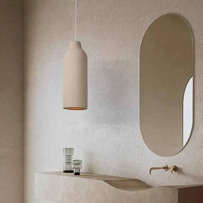 lustre suspension moderne beige texture granulée luminaire salon salle manger chambre loft