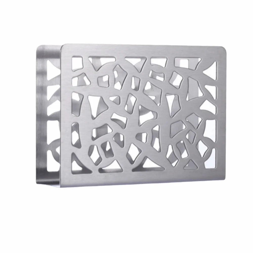 support serviettes moderne argenté doré noir grille géométrique adhésif papier serviettes