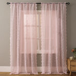 rideau dentelle floral transparent classique blanc beige vert rose polyester doux chambre salon