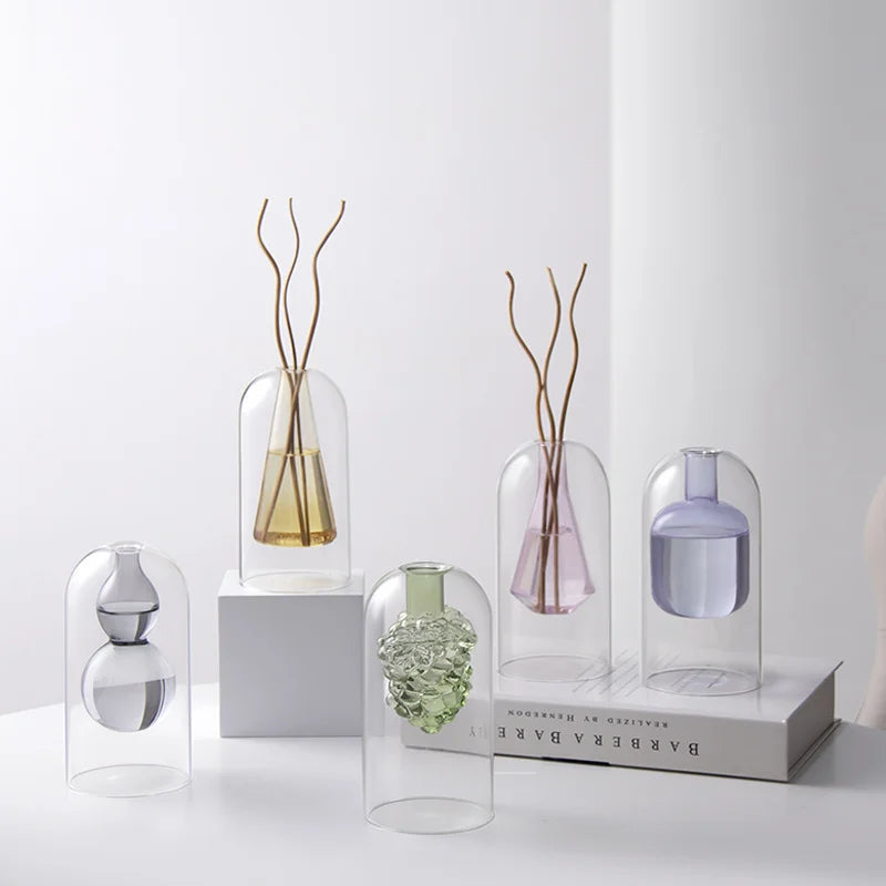 diffuseur huiles essentielles transparent moderne bâtons 10cm conique sphérique minimaliste chambrecoration