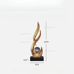 sculpture décorative résine blanche or contemporaine cristal transparent base opaque minimaliste fixée plateau