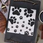 serviettes jetables noires imprimées pattes animaux double couche fête anniversaire moderne decoration