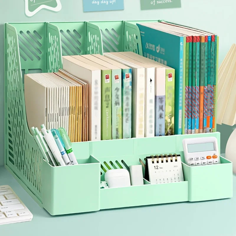 organisateur vert pastel perforations moderne rangement documents porte calendrier porte stylos porte clavier
