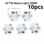 ampoules led 1w 3w 5v 12v blanc chaud circulaires modernes 16mm 20mm