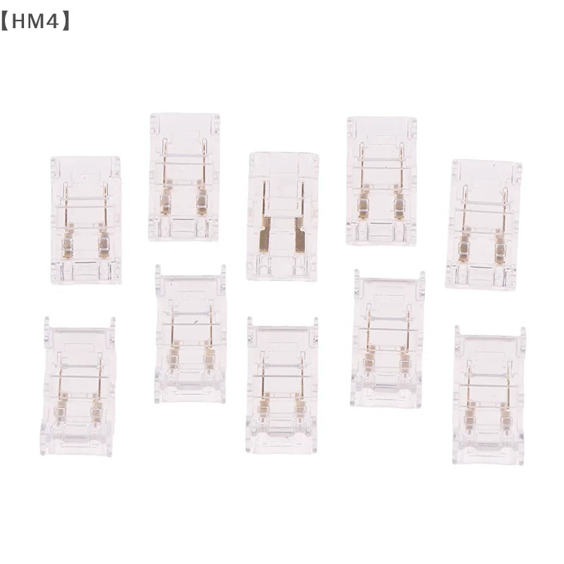 connecteurs led bande transparents contacts dorés clips modernes pratiques 12v sans soudure 8mm