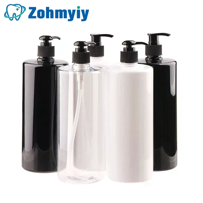flacon rechargeable savon liquide moderne noir blanc transparent Pompe