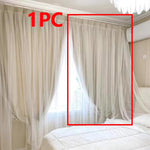 rideau moderne polyester beige clair rayures horizontales transparents 132x137cm