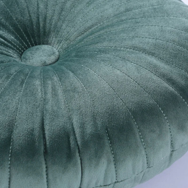 coussin rond velours brodé mousse pu polyester moderne orange jaune gris roseversible non amovible