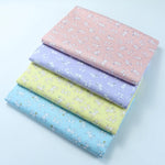 tissu coton biodegradable 160x50cm floral rose clair violet jaune bleu ciel classique