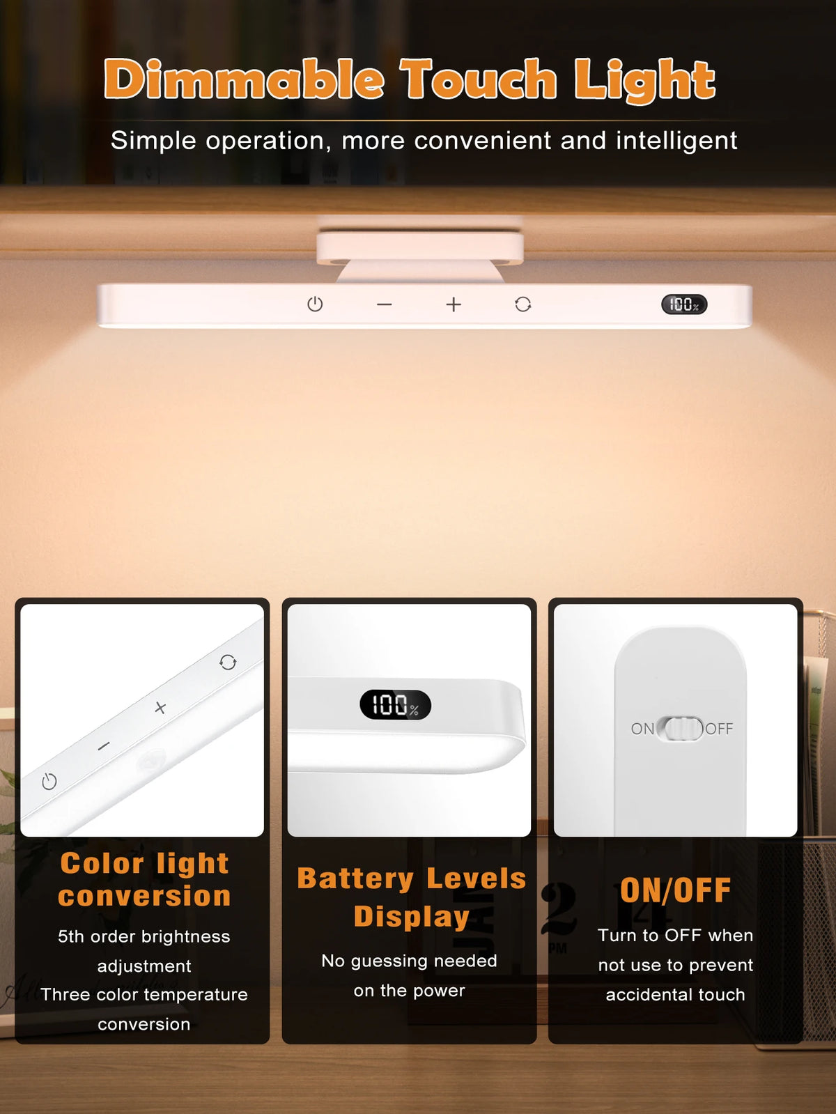 lampe led table blanche moderne rechargeable flux lumineux 60 249 minimaliste clip abs