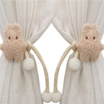 attache cordon fenêtre teddy bear mignon décoration maison tissu doux couleur beige marron clair