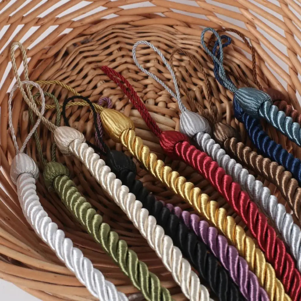 corde rideaux tissée main moderne anneaux gris marron noir blanc bleu marine rouge vert