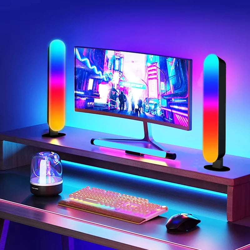 barre lumineuse rgb moderne multicolore télécommande support montage flux lumineux variable usb