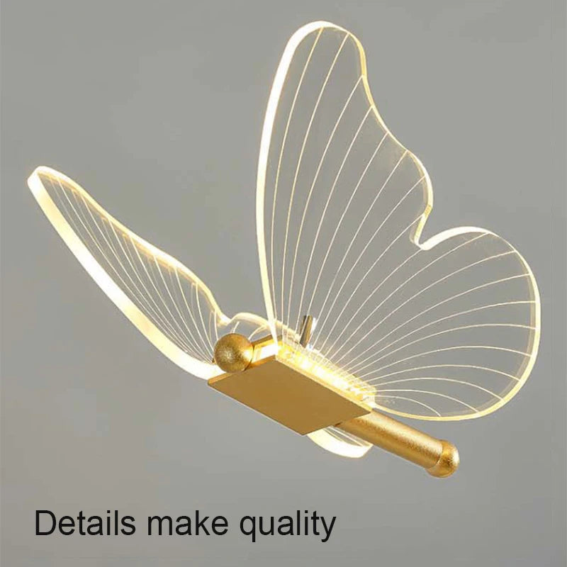 lampe table moderne papillon or transparent minimaliste basse consommation led