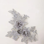 applique textile brodé fleurs doré clair broderie fine adult femelle polyester