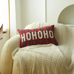 housses coussin décoratives noël motif tartan brodé rouge blanc traditionnel décoration intérieure
