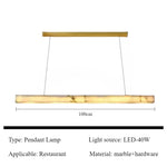 lampe suspendue marbre blanc moderne câble électrique 100cm opacité chambre salon