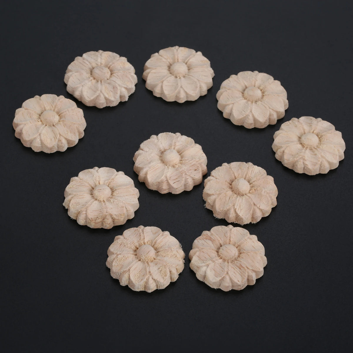 cadres boutons bois imprimé floral 3cm classiques 14+ deco mur porte chambre