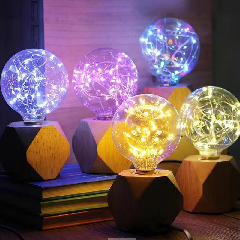 lampe table moderne minimaliste bois naturel noir géométrique câble interrupteur tringleEUR