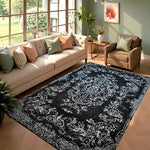 tapis rouge ornements floraux velours épais antidérapant chambre salon traditionnel