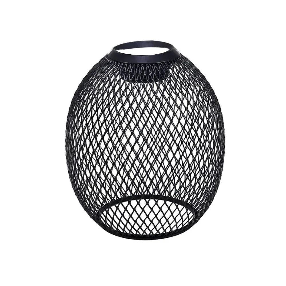 lampe suspendue moderne fer maille géométrique blanc noir doré opaques