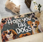 tapis d'entrée moderne chiens motifs floraux antidérapant résistant décoloration 30x50cm 40x60cm