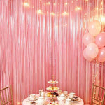 rideau paillettes rose clair moderne festif occasion anniversaire baby shower mariage photo décoration murale