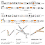 ruban led flexible multicolore 160 led 5v 12v intelligent changement couleur techno