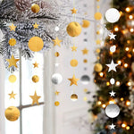 Guirlande décorative festivale or argent étoiles cercles brillantes party supplies