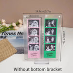cadre photo acrylique transparent kpop photocard stand rubans satinés décoration moderne porte rétros kpop