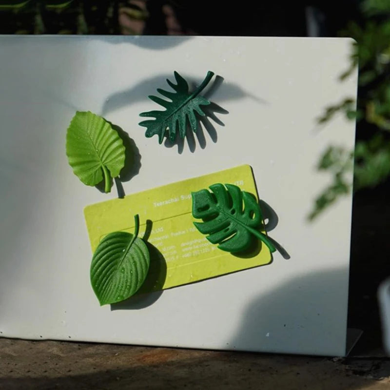 aimants décoratifs vert feuilles tropicales moderne aimants autocollants réfrigérateur set tropical magnets stickers