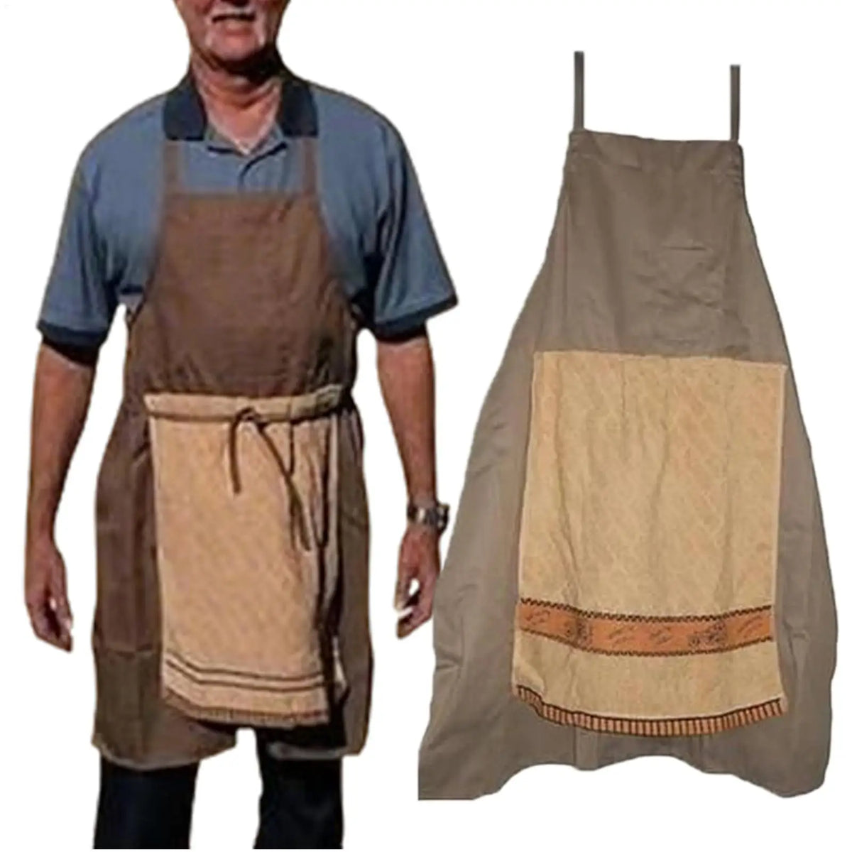 tablier cuisine gris quadrillé sangles réglables professionnel artisanal