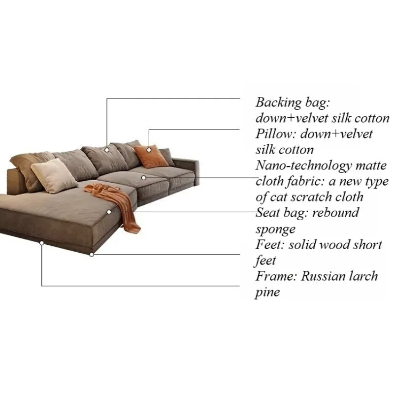 canapé d'angle moderne gris velours coussins 300 400 cm