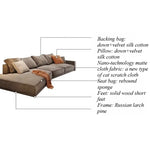 canapé d'angle moderne gris velours coussins 300 400 cm
