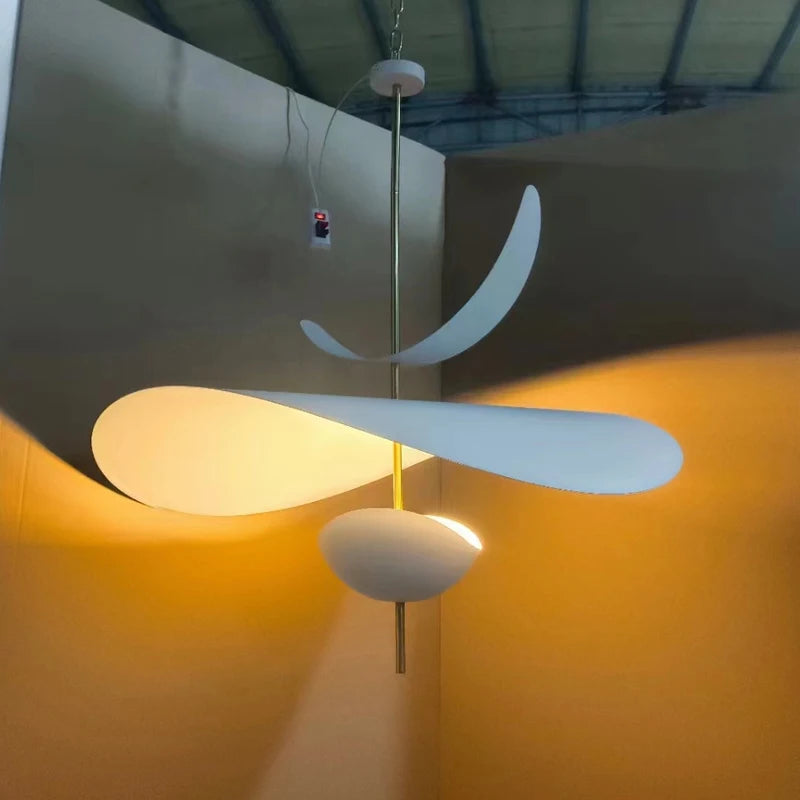lampe suspendue moderne blanc scandinave courbes fluides pince lampe câble électrique 40cm 60cm lumière