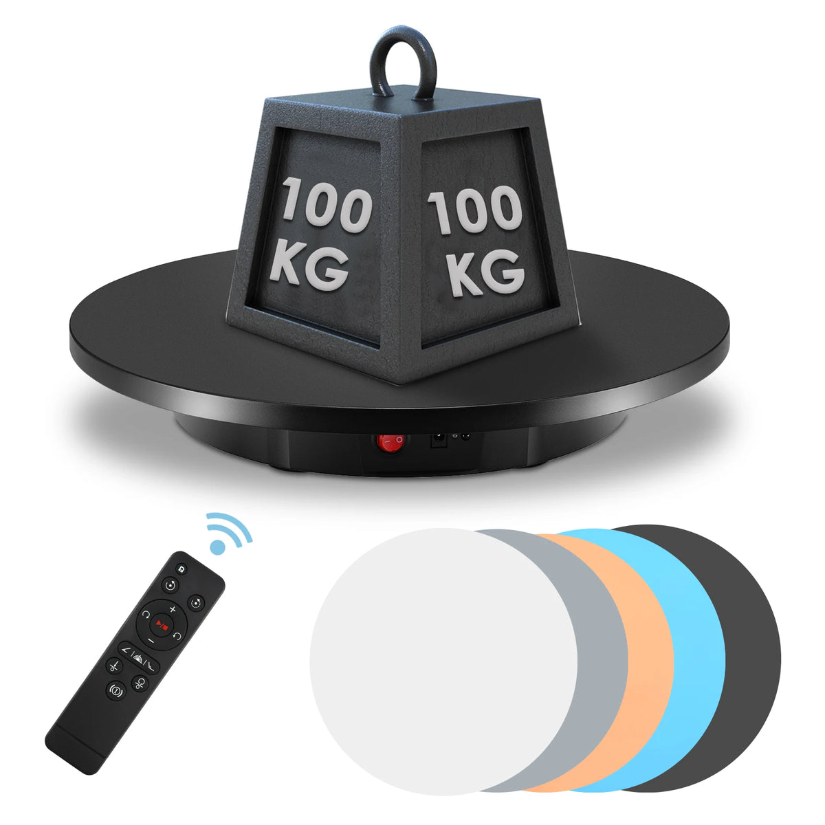 Plateau tournant en rotation avec objets décoratifs